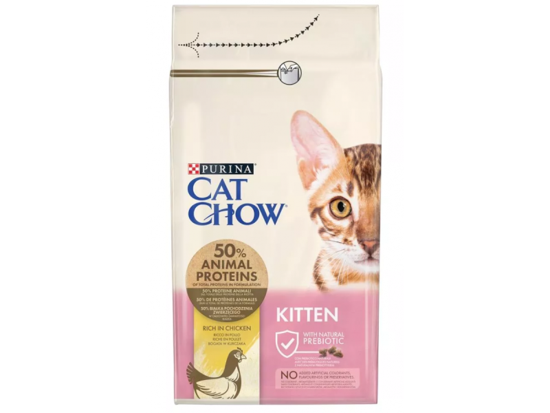 Purina Cat Chow Kitten cats dry food Chicken 1.5 kg DLZPUIKSK0019 – PURINA NESTLE Храна за котки