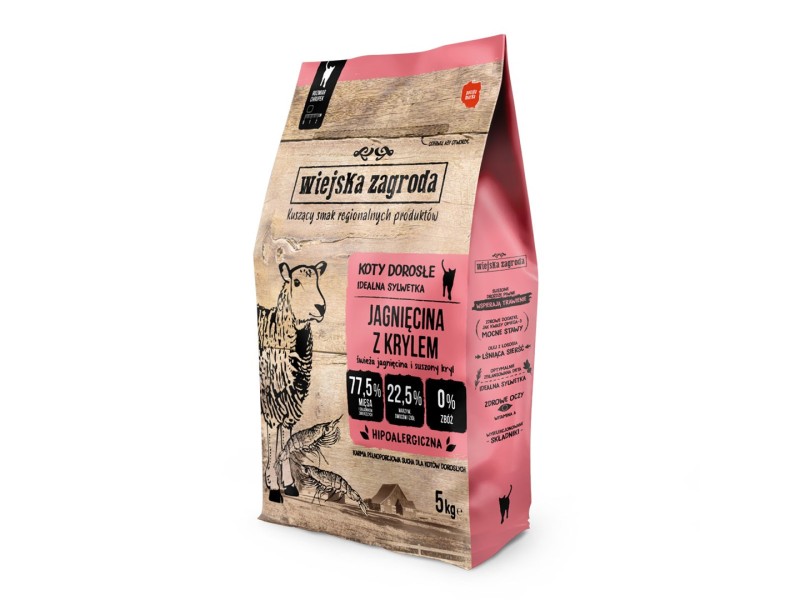 Rural Farm Lamb with Krill - dry cat food - 5 kg DLKWZAKAS0008 – wiejska zagroda Храна за котки