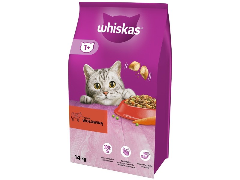 WHISKAS Adult Beef - dry cat food - 14 kg AMABEZKAR2183 – whiskas Храна за котки