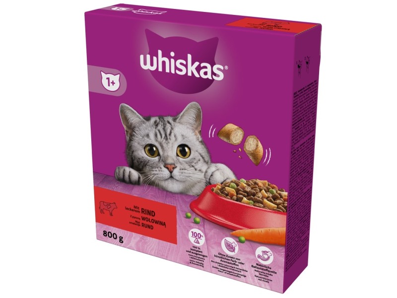 WHISKAS with delicious beef - dry cat food - 800g DLKWHSKAS0007 – whiskas Храна за котки