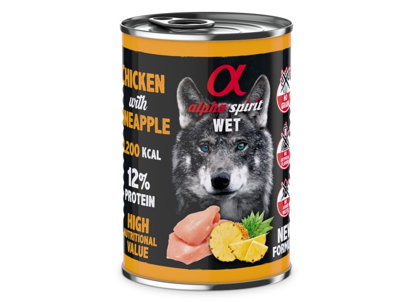 ALPHA SPIRIT WET Chicken with Pineapple - wet dog food - 400g DLPALSKAM0008 – alpha spirit Храна за кучета