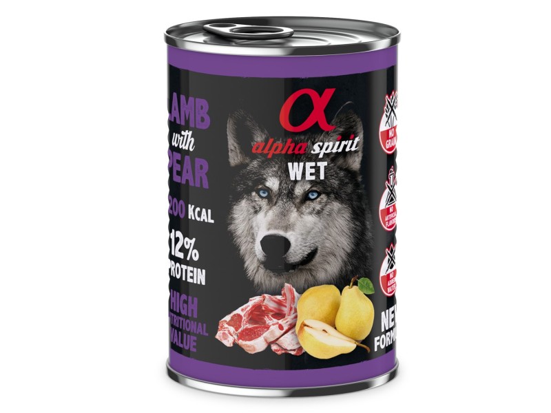 ALPHA SPIRIT WET Lamb with pear - wet dog food - 400g DLPALSKAM0002 – alpha spirit Храна за кучета