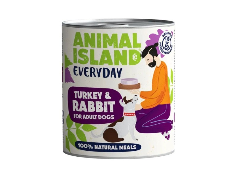 ANIMAL ISLAND Everyday Turkey and rabbit - wet dog food - 800g DLPANLKAM0002 – ANIMAL ISLAND Храна за кучета
