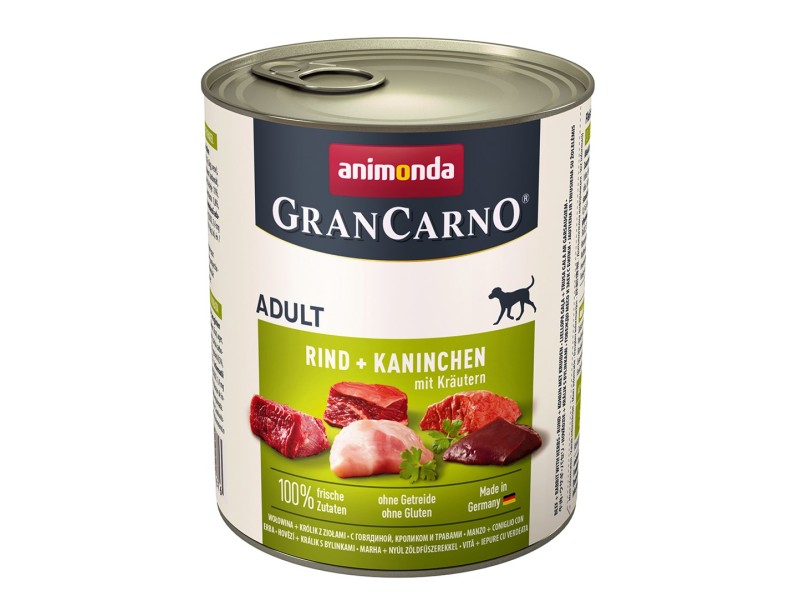 ANIMONDA GranCarno Adult Beef with rabbit and herbs - wet dog food - 800 g ANIMONDA GranCarno Adult Beef with rabbit and herbs - wet dog food - 800 g DLZANMKMP0049 – animonda Храна за кучета