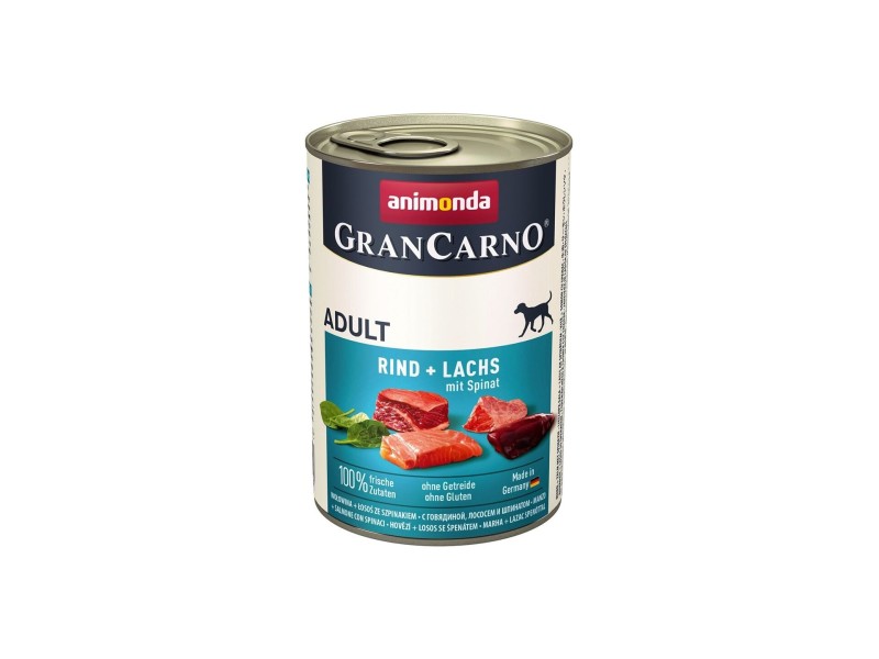 ANIMONDA Grancarno Adult with salmon and spinach - wet dog food - 400 g DLPANMKAM0005 – animonda Храна за кучета
