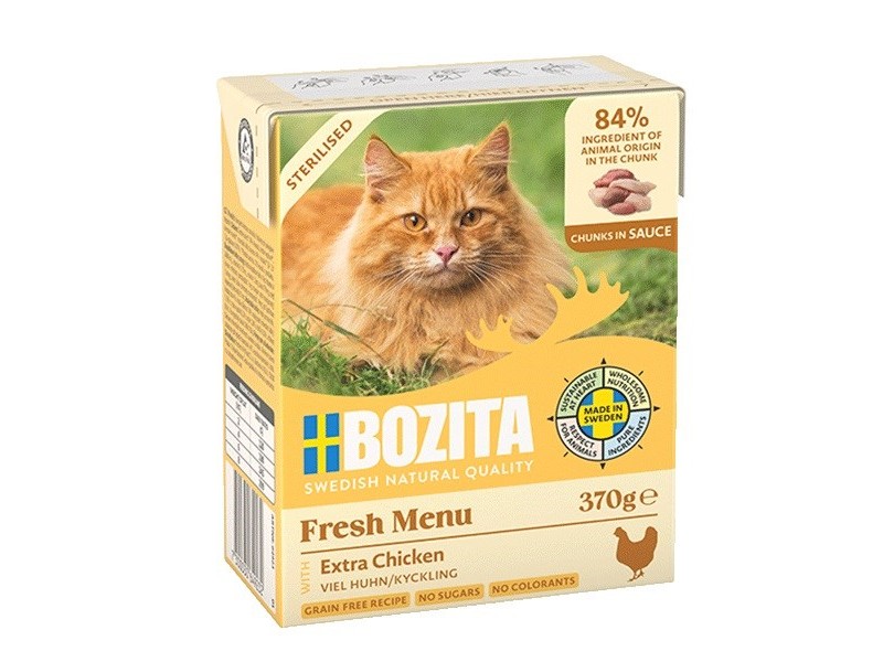 BOZITA Fresh Menu Sterilised Extra Chicken - wet cat food - 370g DLPBZTKAM0004 – BOZITA Храна за кучета