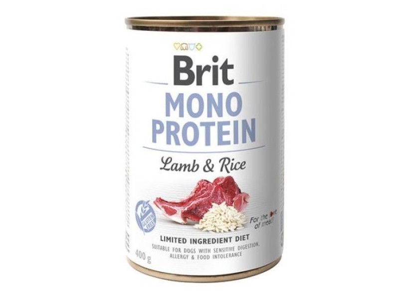 BRIT Mono Protein Lamb & Rice - wet dog food - 400g DLSRITZWI0066 – Brit Храна за кучета