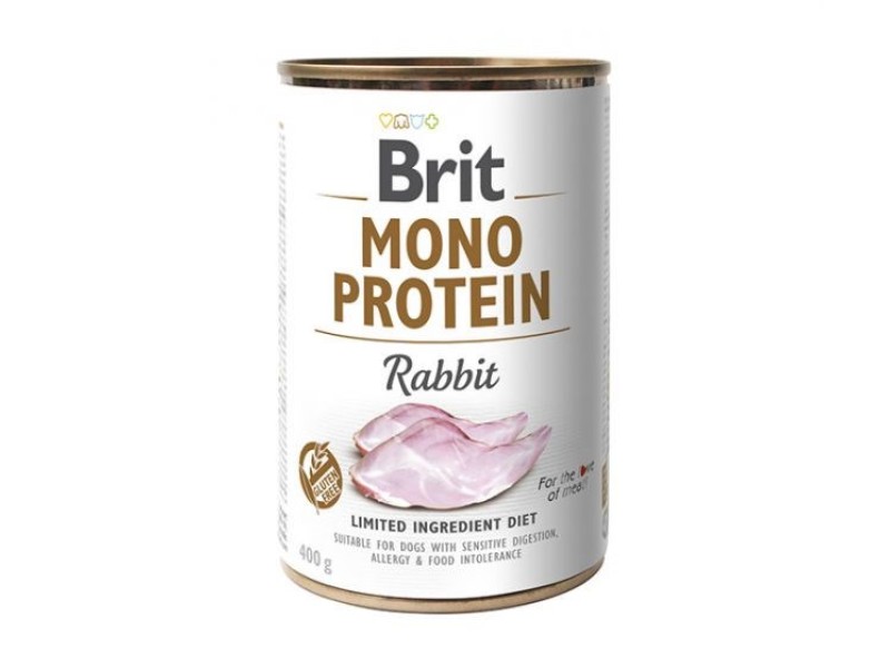 BRIT Mono Protein Rabbit - wet dog food - 400 g DLZRITKMP0060 – Brit Храна за кучета