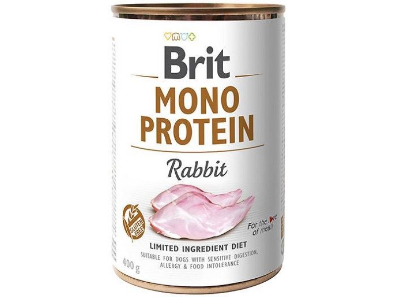 BRIT Mono Protein Rabbit - wet dog food - 400g DLSRITZWI0072 – Brit Храна за кучета