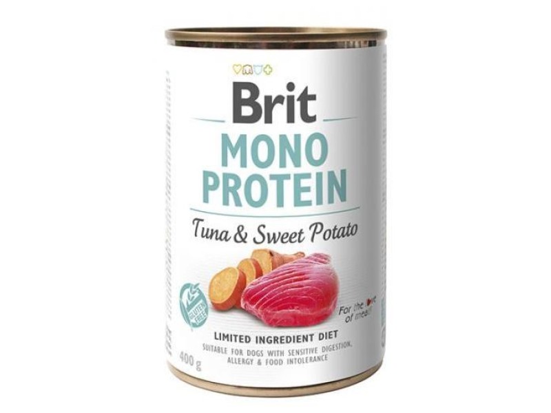 BRIT Mono Protein Tuna with sweet potato - wet dog food - 400g DLSRITZWI0054 – Brit Храна за кучета