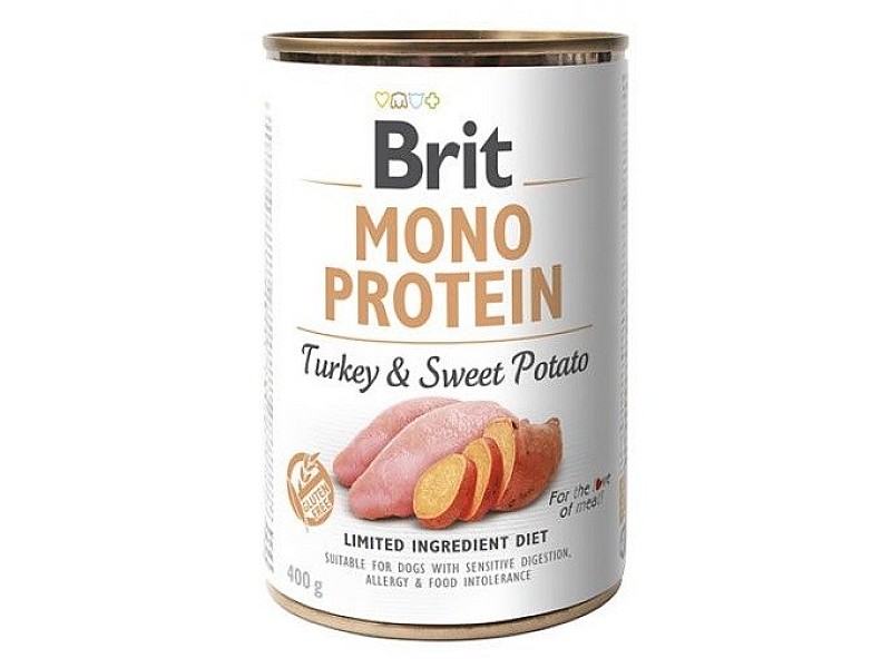 BRIT Mono Protein Turkey & Sweet potato - wet dog food - 400g DLSRITZWI0074 – Brit Храна за кучета