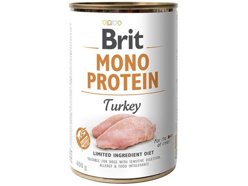 BRIT Mono Protein Turkey - wet dog food - 400 g DLSRITZWI0055 – Brit Храна за кучета