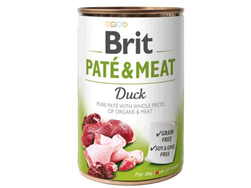 BRIT Pate&Meat Adult Duck - Wet dog food - 400 g DLZRITKMP0042 – Brit Храна за кучета