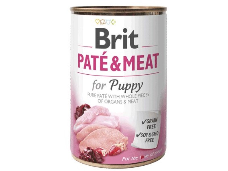 BRIT Paté & Meat Puppy Chicken - wet dog food - 400g DLZRITKMP0046 – Brit Храна за кучета