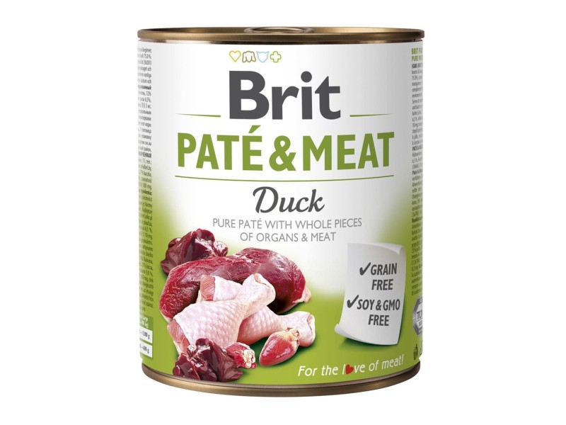 BRIT Paté & Meat with Duck - wet dog food - 800g DLZRITKMP0051 – Brit Храна за кучета