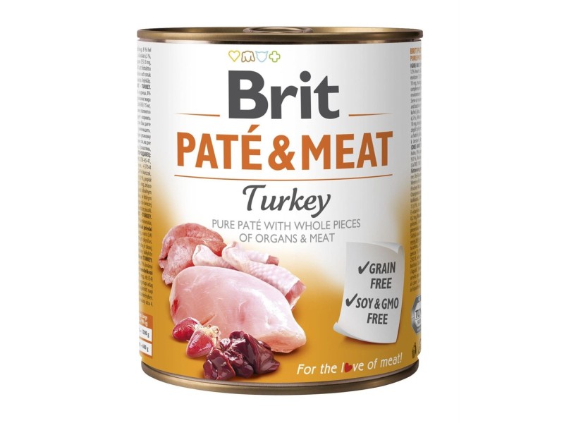 BRIT Paté & Meat with Turkey - wet dog food - 800g DLZRITKMP0050 – Brit Храна за кучета