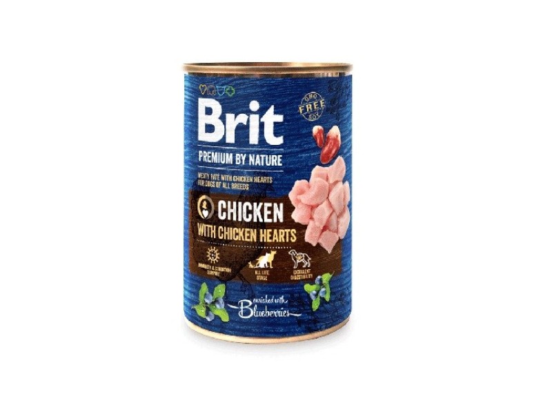 BRIT Premium By Nature Chicken and Hearts - wet dog food - 400 g DLPRITKAM0027 – Brit Храна за кучета