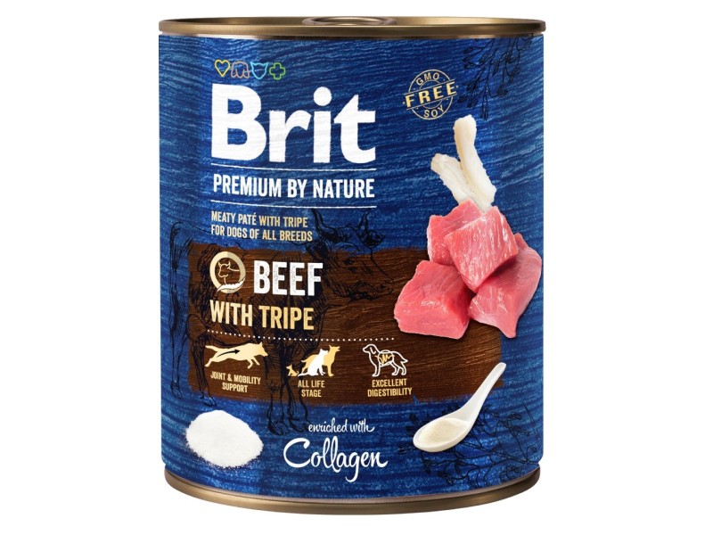 BRIT Premium by Nature Beef with Tripe - Wet dog food - 800 g DLPRITKAM0029 – Brit Храна за кучета