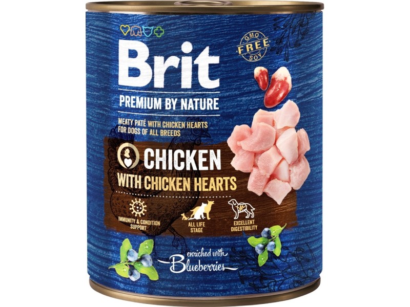 BRIT Premium by Nature Chicken with hearts - Wet dog food - 800 g 104-100953 – Brit Храна за кучета