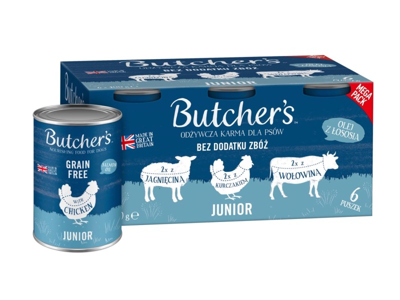 BUTCHERS Original Junior Mega pack mix - wet dog food - 6 x 400g DLPBHRKAM0013 – Butchers Храна за кучета
