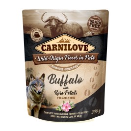 CARNILOVE Dog Pouch Wild Buffalo & Rose petals - wet dog food - 300g