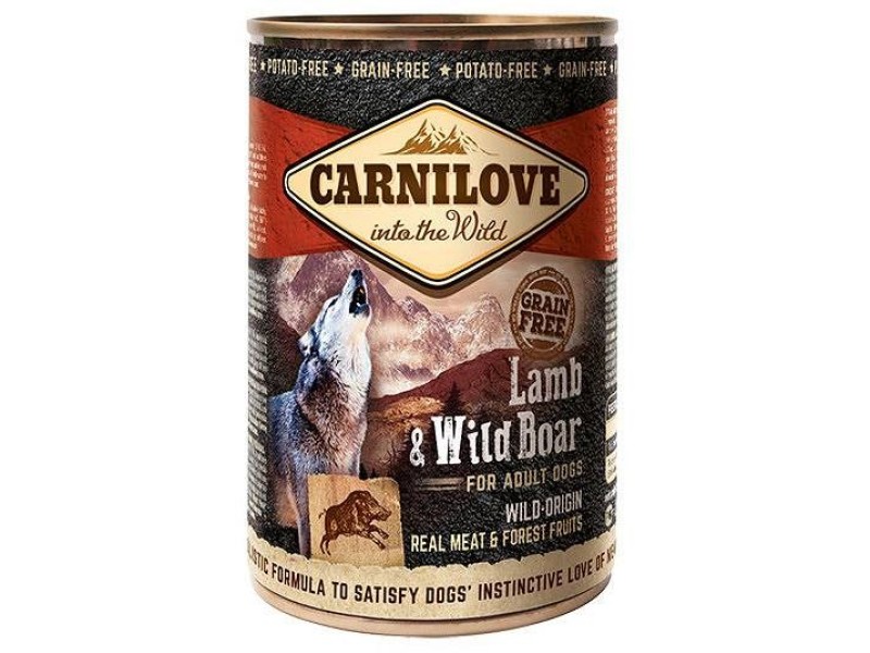 CARNILOVE Into the Wild Lamb&Wild Boar - Wet dog food - 400 g DLPCAVKAM0002 – CARNILOVE Храна за кучета