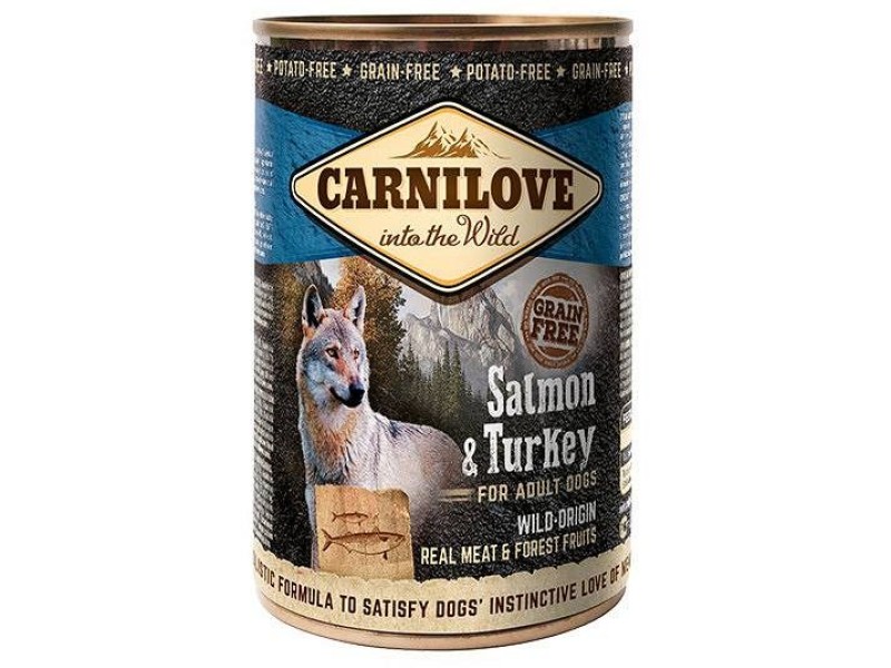 CARNILOVE Into the Wild Salmon&Turkey - Wet dog food - 400 g DLPCAVKAM0003 – CARNILOVE Храна за кучета
