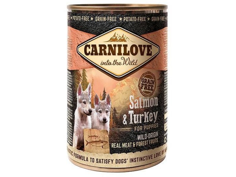 CARNILOVE Into the Wild Salmon&Turkey for Puppies - Wet dog food - 400 g DLPCAVKAM0004 – CARNILOVE Храна за кучета