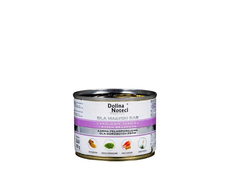DOLINA NOTECI Premium Adult Small Rabbit, beans, rice - Wet dog food - 185g AMABEZKAR2919 – DOLINA NOTECI Храна за кучета