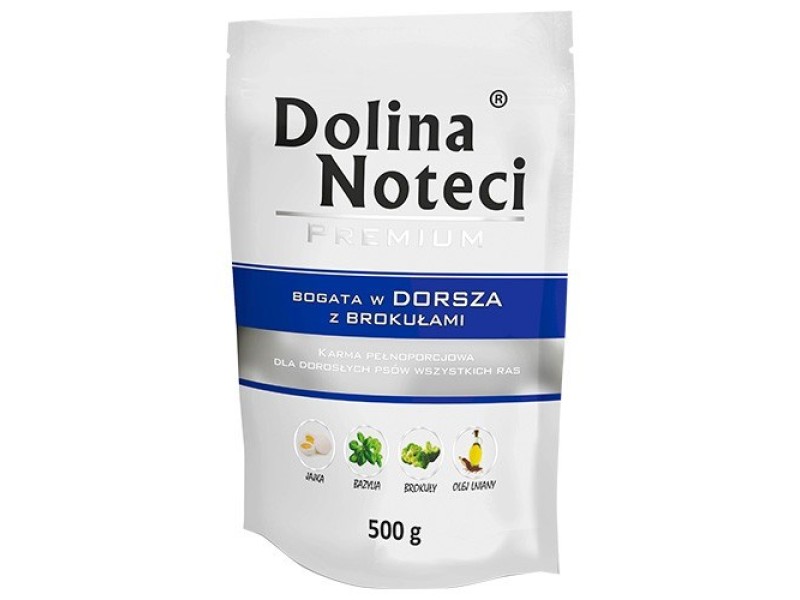 DOLINA NOTECI Premium Rich in cod with broccoli - Wet dog food - 500g DLZBEZKAR0010 – DOLINA NOTECI Храна за кучета