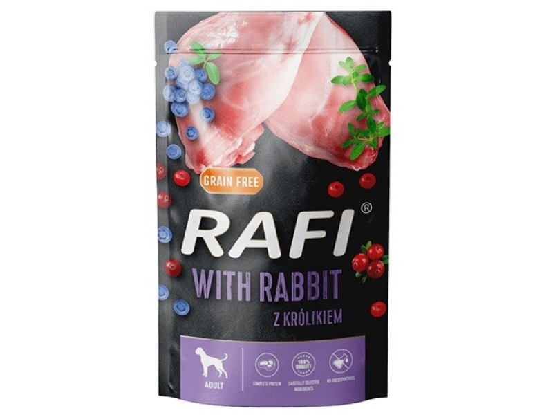 DOLINA NOTECI Rafi Rabbit, blueberry, cranberry - wet dog food - 500g DLZDNTKMP0229 – DOLINA NOTECI Храна за кучета