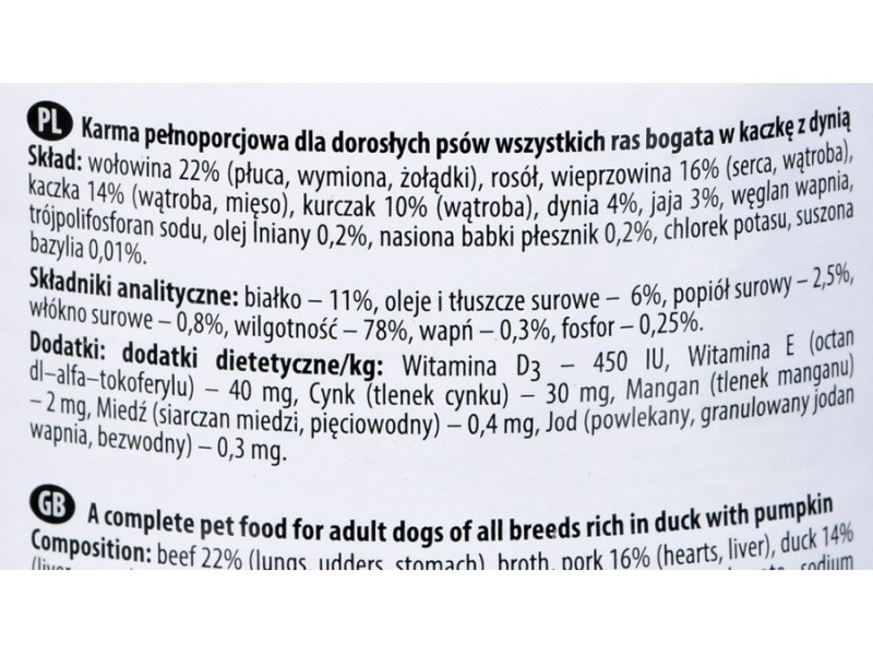 Dolina Noteci Premium Rich In Duck And Pumpkin 400 g AMABEZKAR3263 – DOLINA NOTECI Храна за кучета