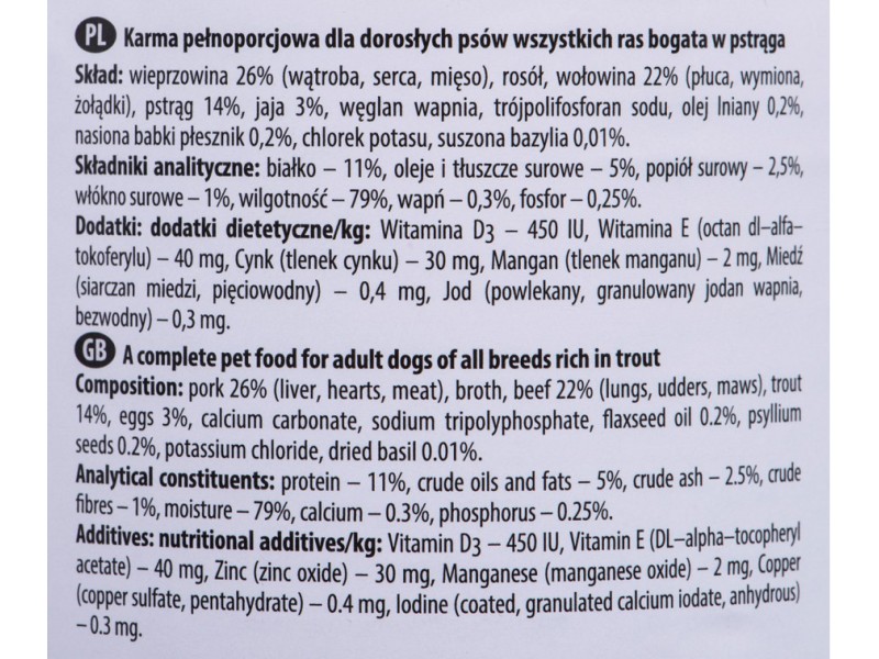 Dolina Noteci Premium Trout - wet dog food 400 g AMABEZKAR3243 – DOLINA NOTECI Храна за кучета