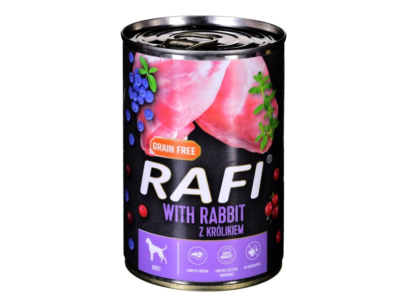 Dolina Noteci RAFI rabbit, blueberry, cranberry - Wet dog food 400 g DLZDNTKMP0129 – DOLINA NOTECI Храна за кучета