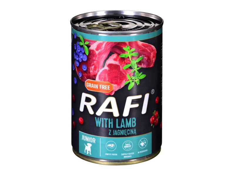 Dolina Noteci Rafi Junior with lamb, cranberry and blueberry - Wet dog food 400 g DLZDNTKMP0121 – DOLINA NOTECI Храна за кучета