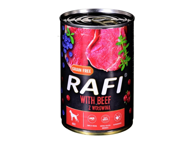 Dolina Noteci Rafi with beef, cranberry and blueberry - wet dog food - 400g DLZDNTKMP0124 – DOLINA NOTECI Храна за кучета
