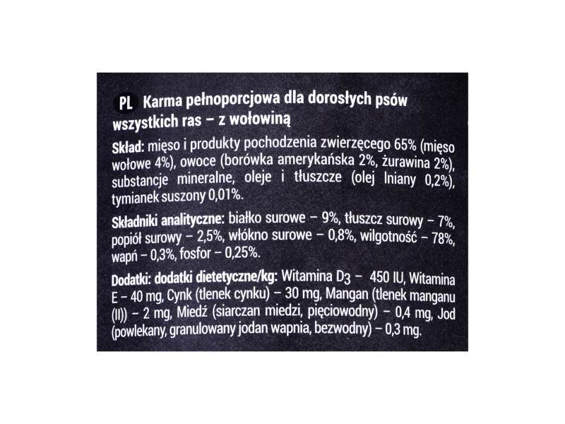 Dolina Noteci Rafi with beef, cranberry and blueberry - wet dog food - 400g DLZDNTKMP0124 – DOLINA NOTECI Храна за кучета
