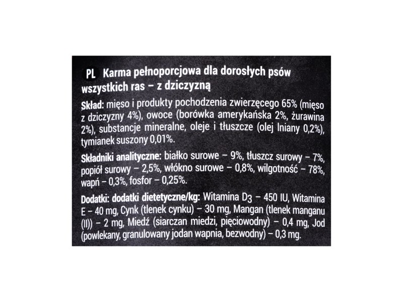 Dolina Noteci Rafi with venison, cranberries and blueberries - wet dog food - 400g DLZDNTKMP0127 – DOLINA NOTECI Храна за кучета