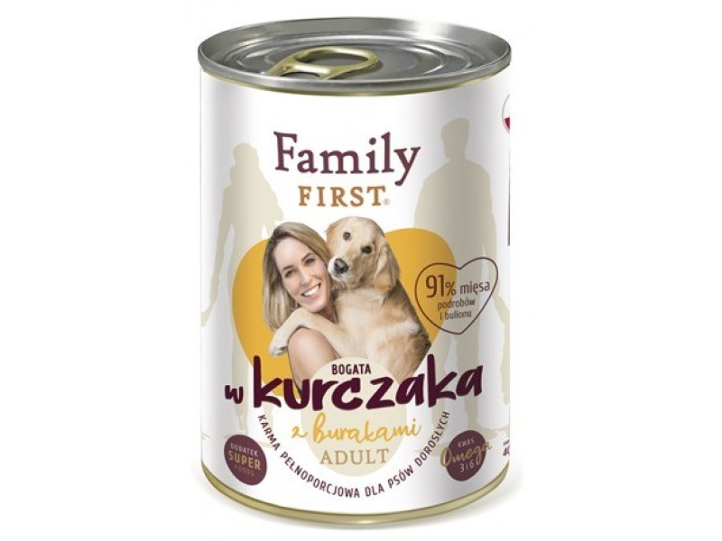 FAMILY FIRST Adult Chicken with beets - Wet dog food - 400 g FF-19036 – Family FIRST Храна за кучета