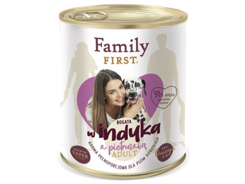 FAMILY FIRST Adult Turkey with parsley - Wet dog food - 800 g FF-19035 – Family FIRST Храна за кучета