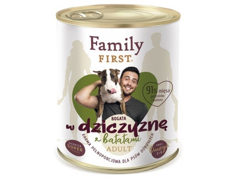 FAMILY FIRST Adult Venison with sweet potatoes - Wet dog food - 800 g FF-19041 – Family FIRST Храна за кучета