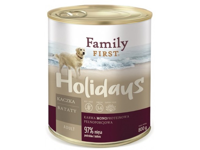 FAMILY FIRST Holidays Adult Duck with sweet potatoes - Wet dog food - 800 g FF-19001 – Family FIRST Храна за кучета