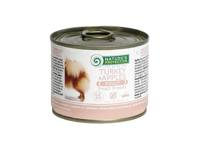 NATURES PROTECTION Adult Small Turkey and Apples - wet dog food - 200 g NATURES PROTECTION Adult Small Turkey and Apples - wet dog food - 200 g DLPNPOKAM0007 – Храна за кучета