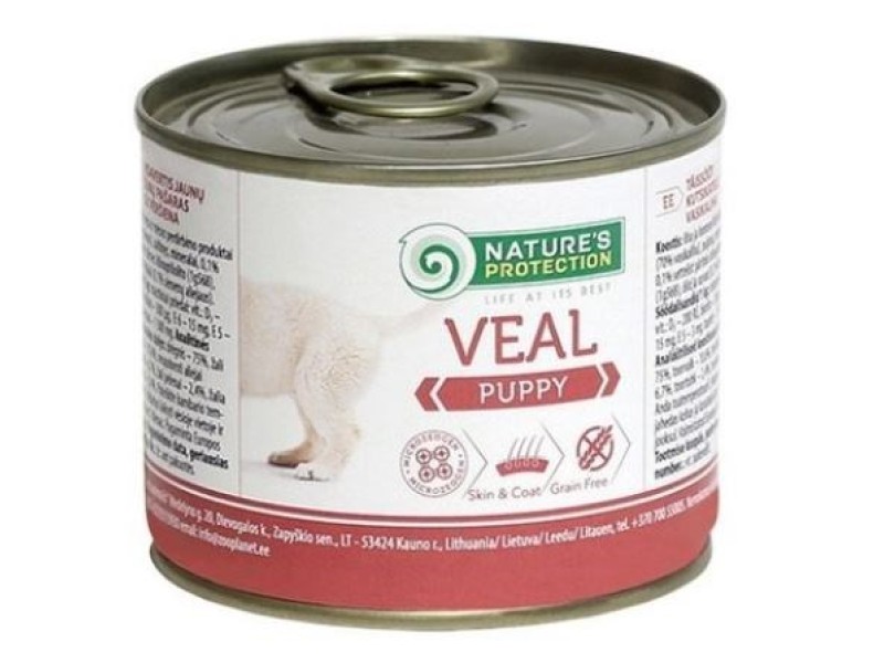 NATURES PROTECTION Puppy Veal - wet food for puppies - 200 g DLPNPOKAM0003 –  Храна за кучета