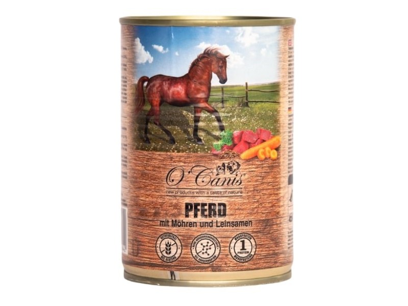 OCANIS Horse meat with vegetables and linseed  - Wet dog food - 400 g DLPOCAKAM0001 – OCanis Храна за кучета