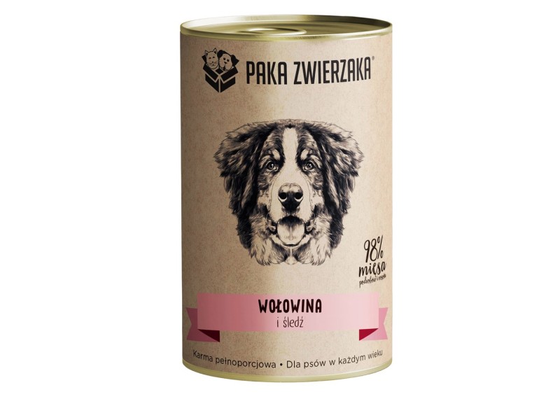 PAKA ZWIERZAKA Beef and herring - wet dog food - 400g DLPPZWKAM0003 –  Храна за кучета