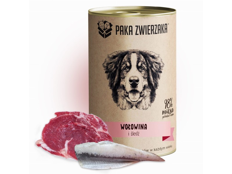 PAKA ZWIERZAKA Beef and herring - wet dog food - 400g DLPPZWKAM0003 –  Храна за кучета