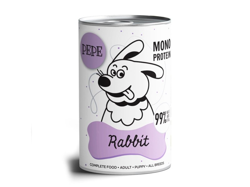 PAKA ZWIERZAKA Pepe Rabbit - wet dog food - 400g DLPPZWKAM0014 –  Храна за кучета