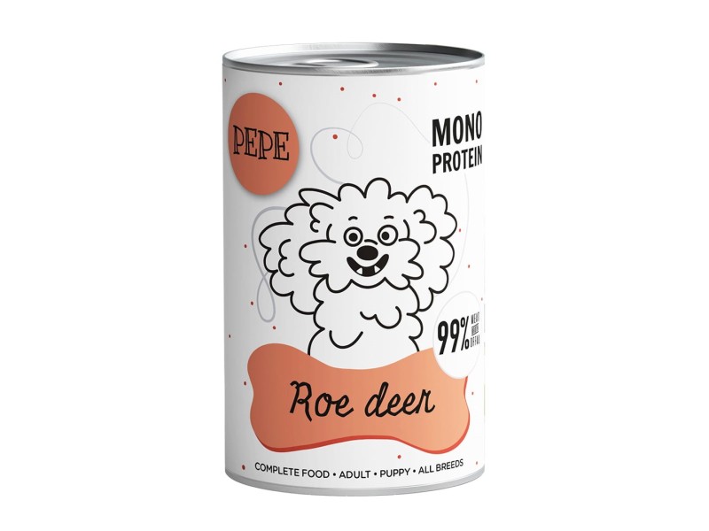 PAKA ZWIERZAKA Pepe Roe deer - wet dog food - 400g DLPPZWKAM0018 –  Храна за кучета