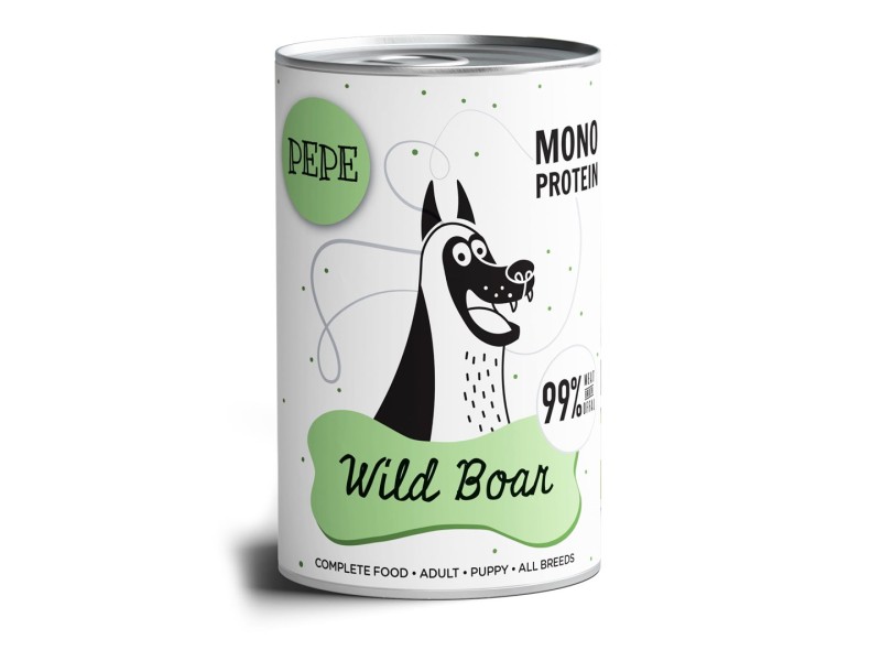 PAKA ZWIERZAKA Pepe Wild Boar - wet dog food - 400g DLPPZWKAM0012 –  Храна за кучета